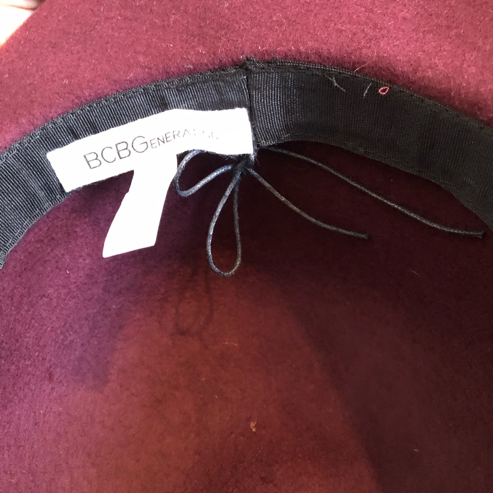 BCBGeneration Deep Red Wide-Brim Hat - Picture 7 of 7